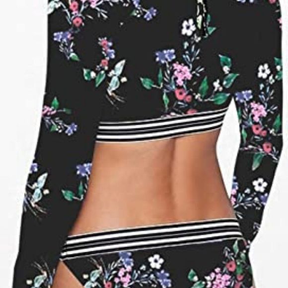Women's Two Piece UPF 50+ Zip Surfing Rash Guard Sexy Bikini - Picture 3 of 5
